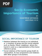 Socio-Economic Importance of Tourism: BY: Shantimani Sathwara Asst - Prof. Pcte