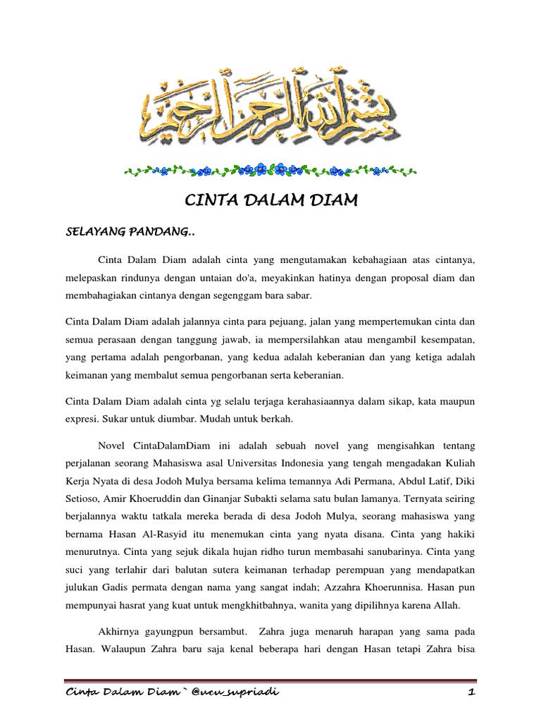 Cinta Dalam Diam Ucu Supriadi