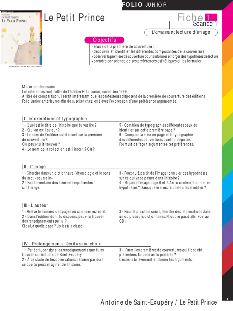 Kamo Et Moi Correction Fiche De Lecture 2 PDF | PDF | Le Petit Prince | Lecture (Processus)