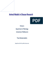 Animal Models in Disease Research: Honours Department of Pathology University of Melbourne Theo Mantamadiotis