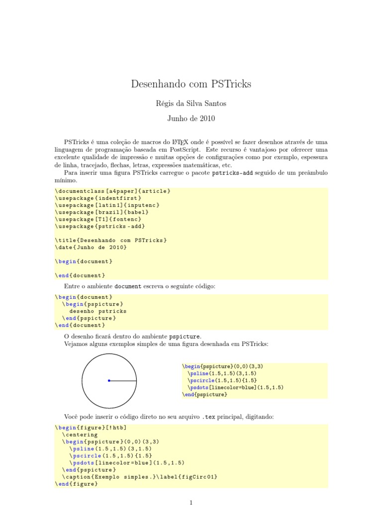 Desenhos com PSTricks em LaTeX | PDF | Te X | Informática