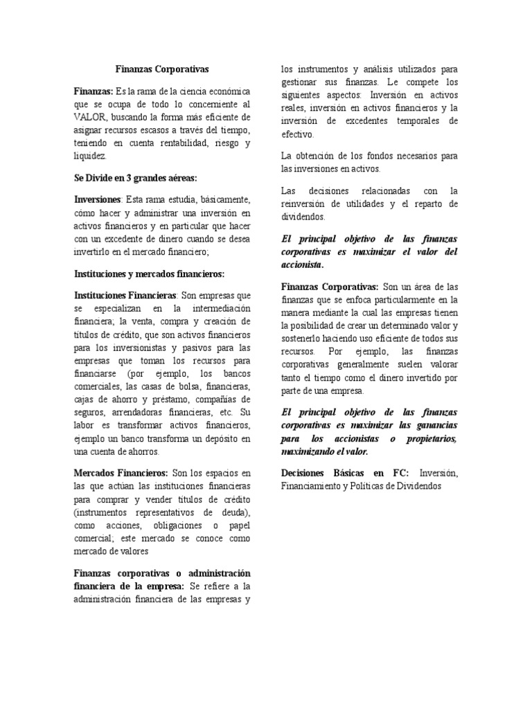 Examen de Finanzas Corporativas | PDF | Dinero | Economias