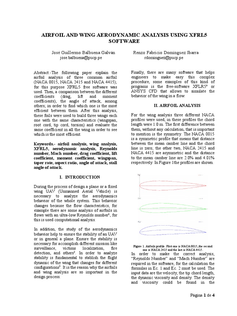 Airfoil and Wing Analysis with XFLR5 | PDF | Airfoil | Lift (Force)