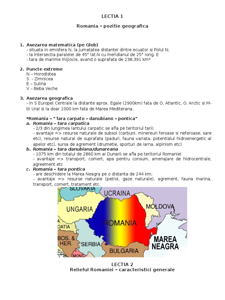 Lectii Geografia Romaniei Bac