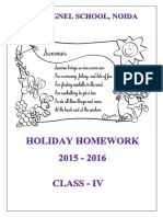 Class 4 Holiday Homework 2015