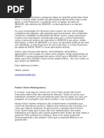 O SENHOR a Igreja o Sustento Da Obra e Obreiros