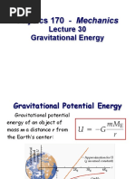 Physics 170 - Mechanics: Gravitational Energy