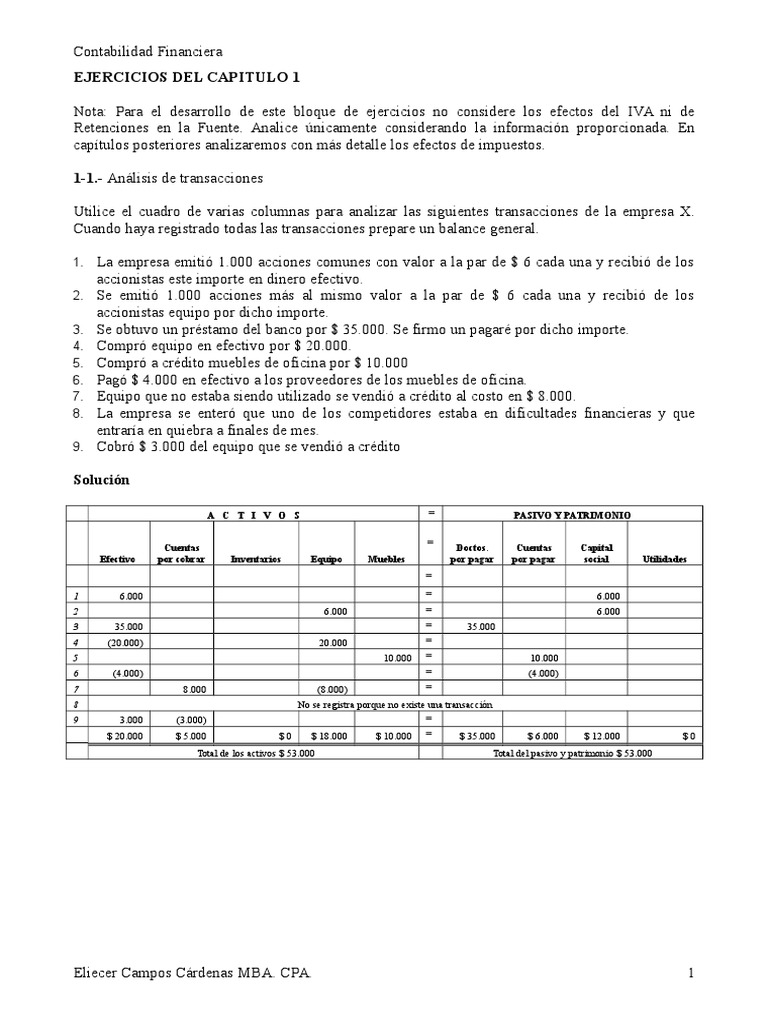 03 Ejercicios Estados Financieros | PDF | Estado de resultados ...