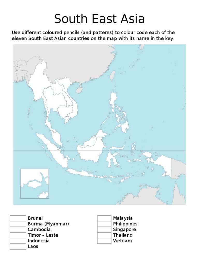 Color-Coding Southeast Asia Map Guide | PDF