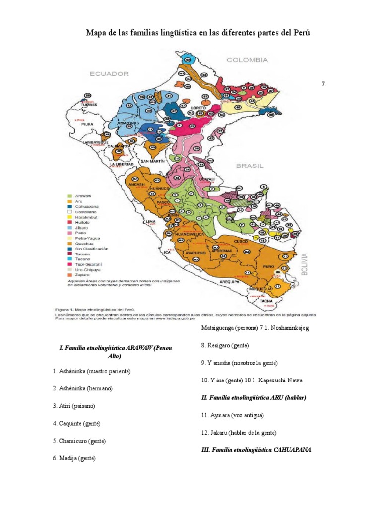 Mapa de familias lingüísticas en el Perú | PDF | Etnicidad | Pueblos ...