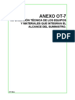 Anexo Ot-7: Información Técnica de Los Equipos Y Materiales Que Integran El Alcance Del Suministro