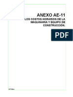 Anexo Ae-11: Los Costos Horarios de La Maquinaria Y Equipo de Construcción