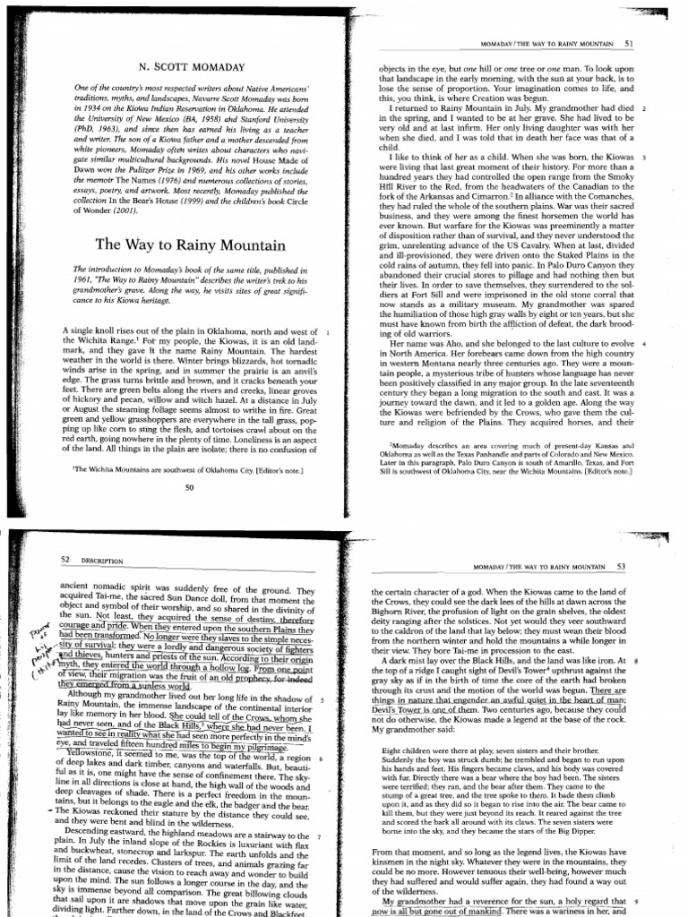 Way To Rainy Mountain PDF Nature