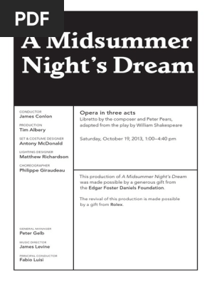 Oct 19 Midsummer Night S Dream A Midsummer Night S Dream Vocal Musical Compositions