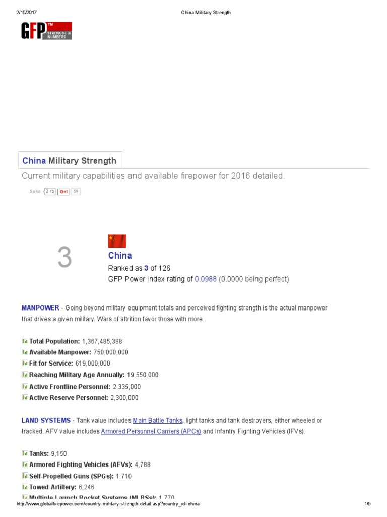 China Military Strength | PDF | Armoured Fighting Vehicles | Navies
