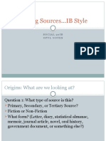 Evaluating Sources IB Style: Social 20ib Opvl Notes