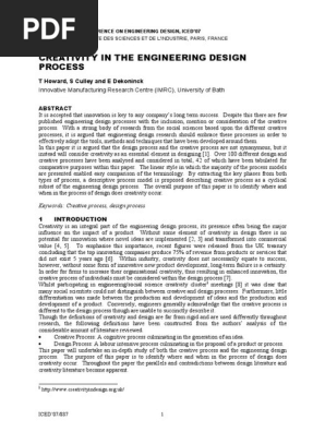 Creativity in Engineering Design Process