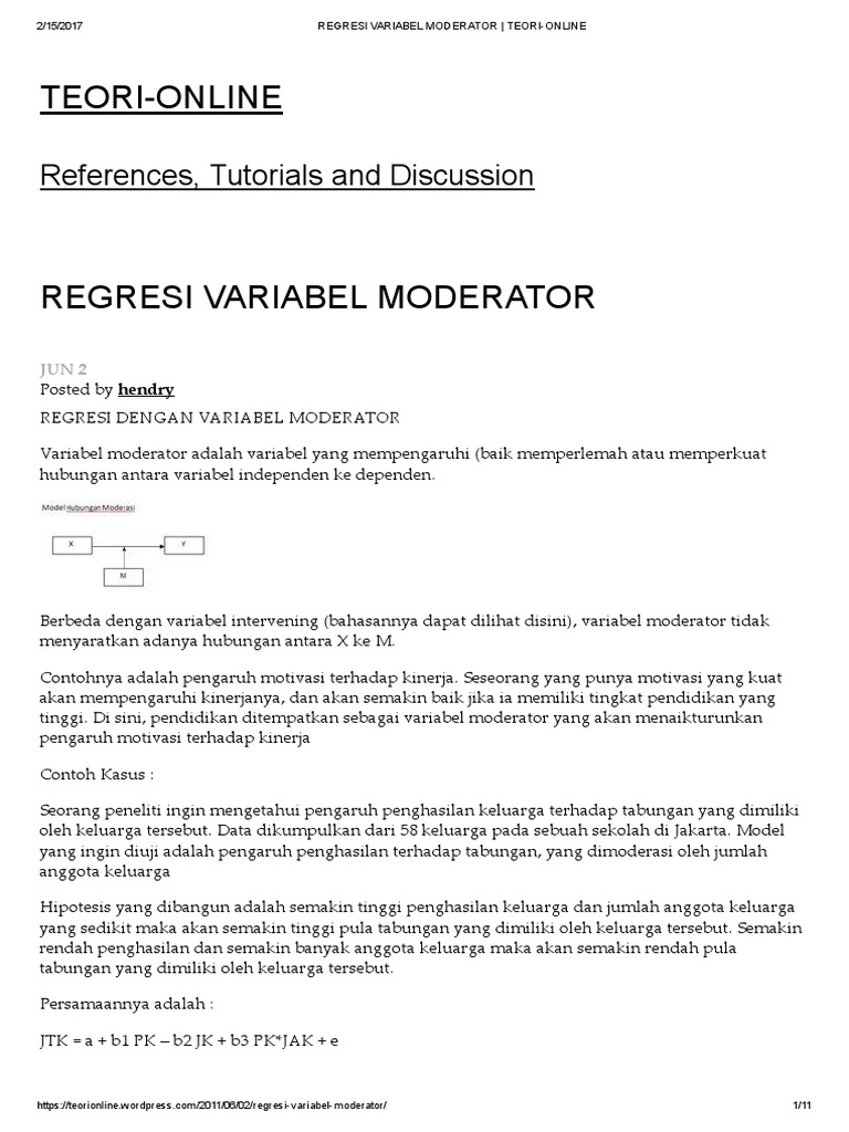 Contoh Hipotesis Variabel Moderating - Simak Gambar Berikut