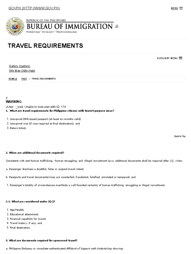 requirements for a travel document