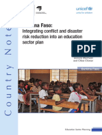 Burkina Faso: Integrating Conflict and Disaster Risk Reduction Into An Education Sector Plan