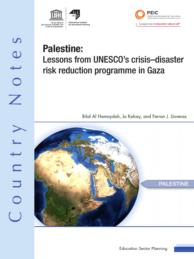 Palestine: Lessons From UNESCO's Crisis-Disaster Risk Reduction