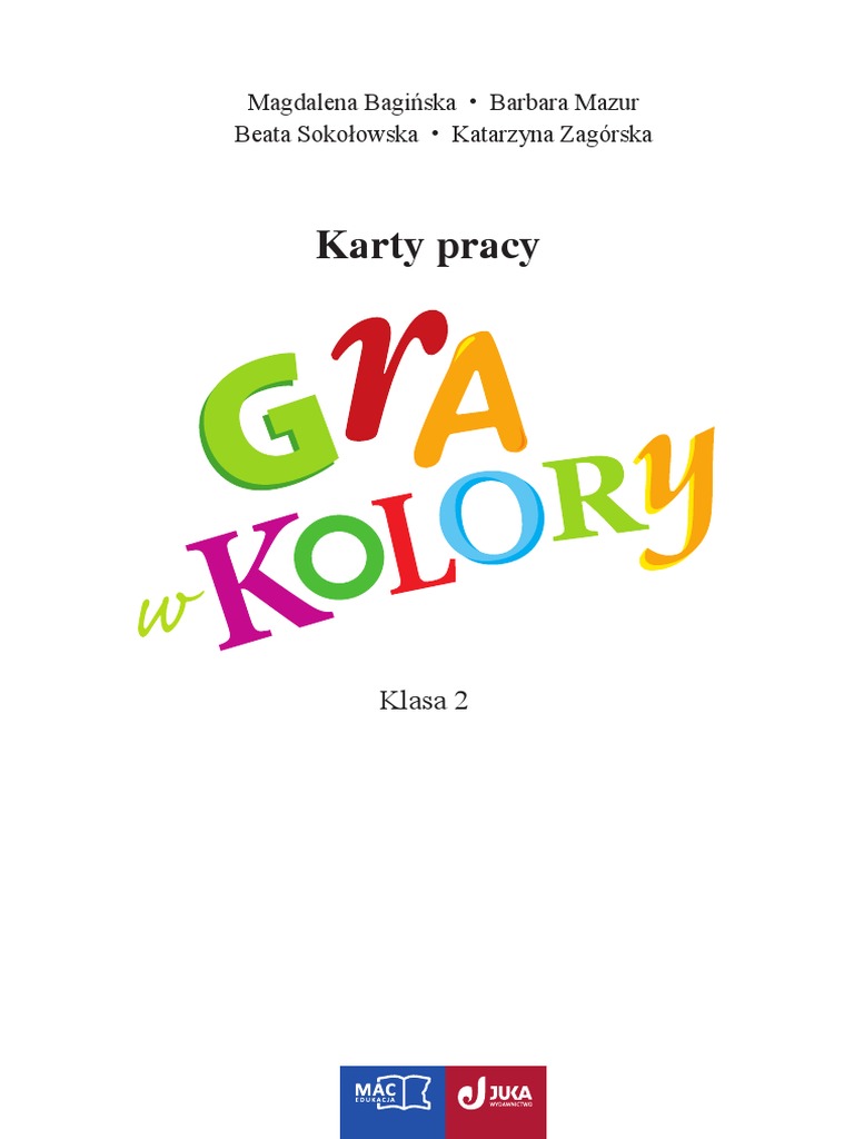Gra W Kolory Klasa 1 ćwiczenia Część 1 Pdf