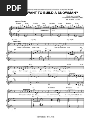 Do You Want To Build A Snowman Sheet Music Frozen The Walt