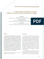 Investigation and Testing To Develop An Infill Formula Suitable For Oil Paintings On Copper