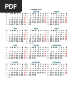Calendario 2017 Colombia Excel Avanzado
