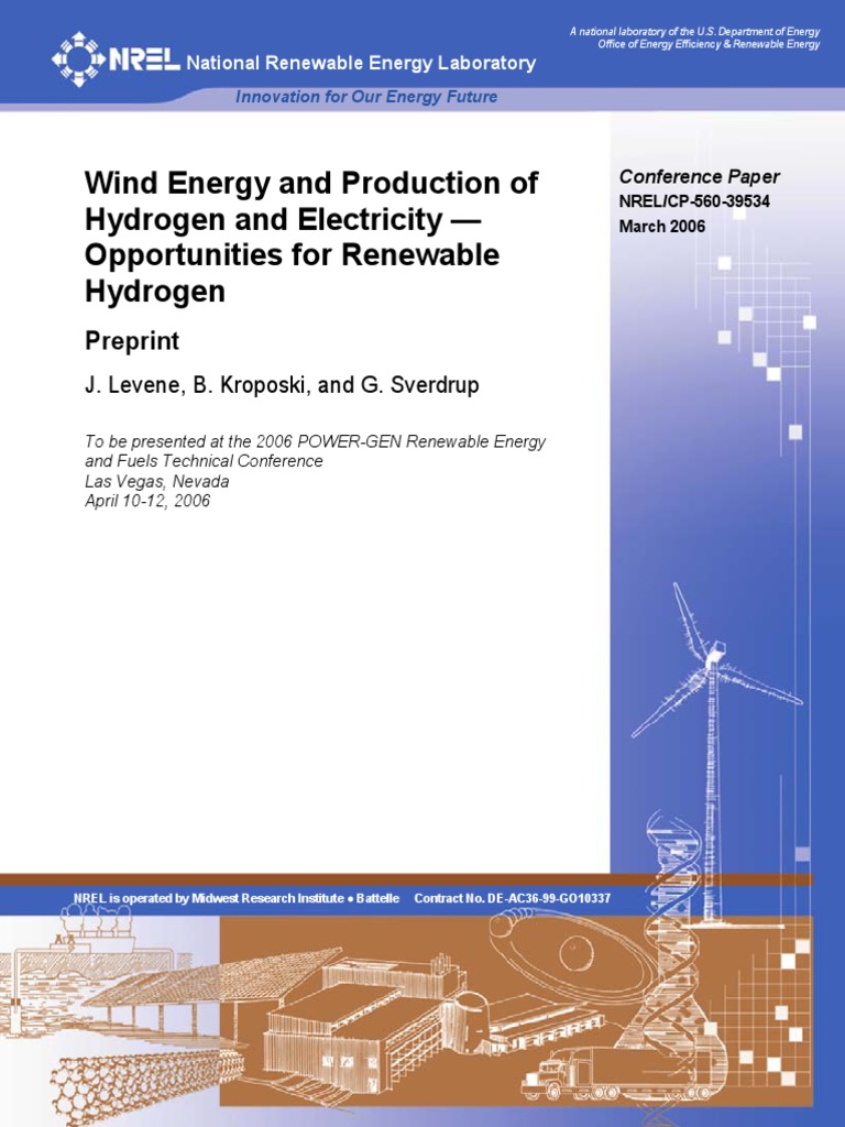 Wind Energy and Production of Hydrogen and Electricity Opportunities ...