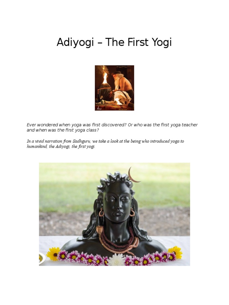 Adiyogi The First Yogi PDF Yoga Shiva
