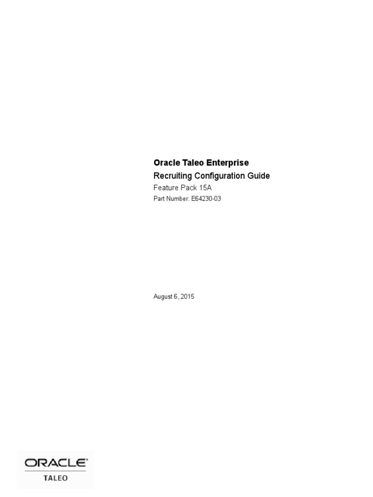 Oracle Taleo Enterprise Recruiting Configuration Guide | License | File