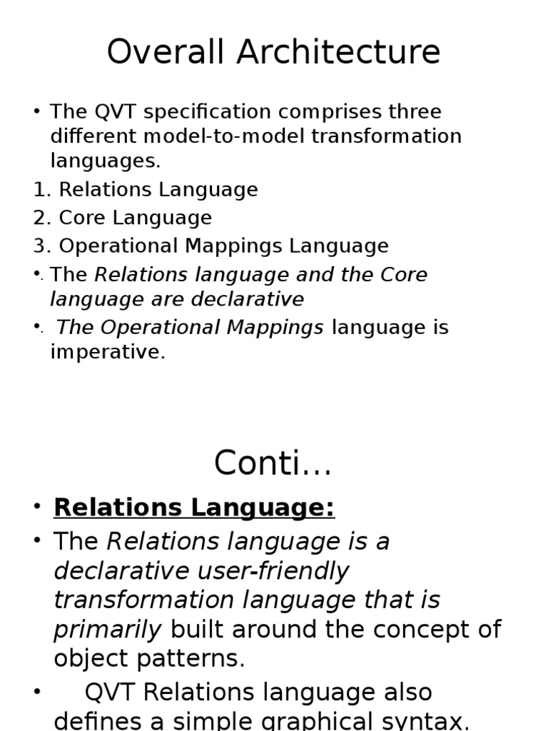 QVT Model Transformation Languages Overview | PDF