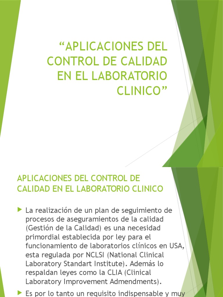 Aplicaciones Del Control de Calidad en El Laboratorio