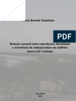 Relação Sazonal ente reprodução,  anfíbios anuros da caatinga