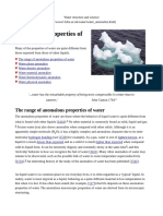 Anomalous Properties of Water