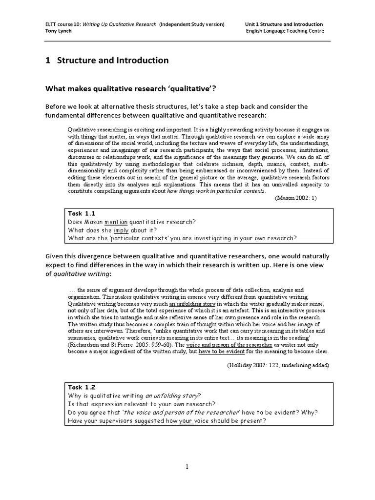 Writing Up Qualitative Research Structure | PDF | Qualitative Research ...