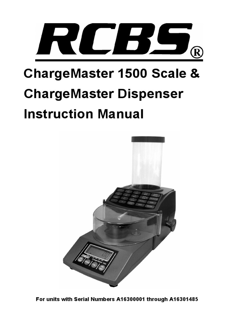 RCBS Chargemaster Powder Dispenser & Scale Instruction Manual