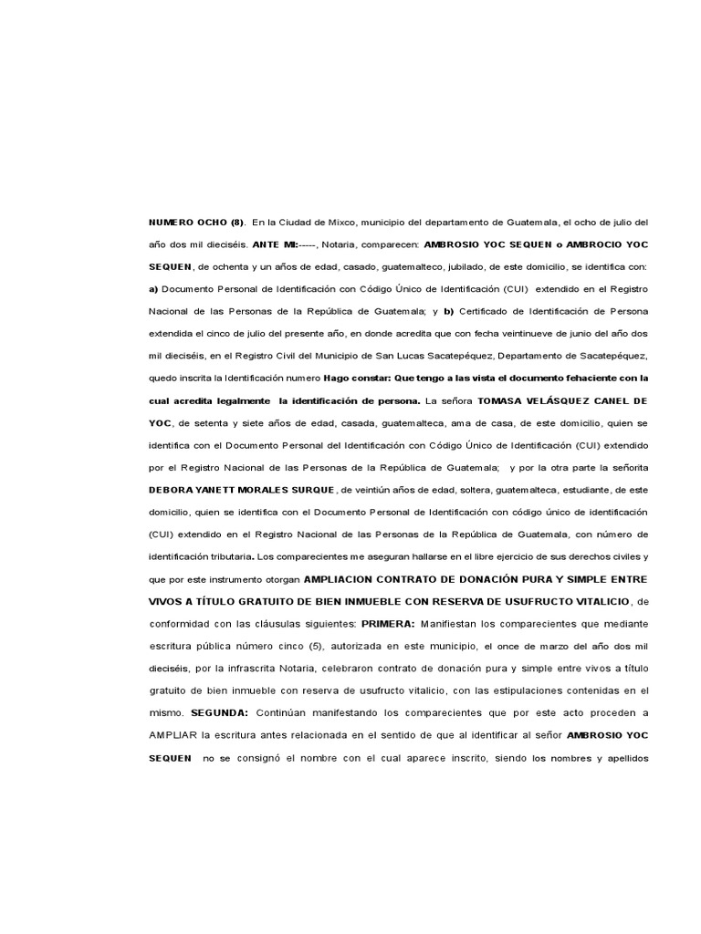 Ampliacion de Contrato de Donacion
