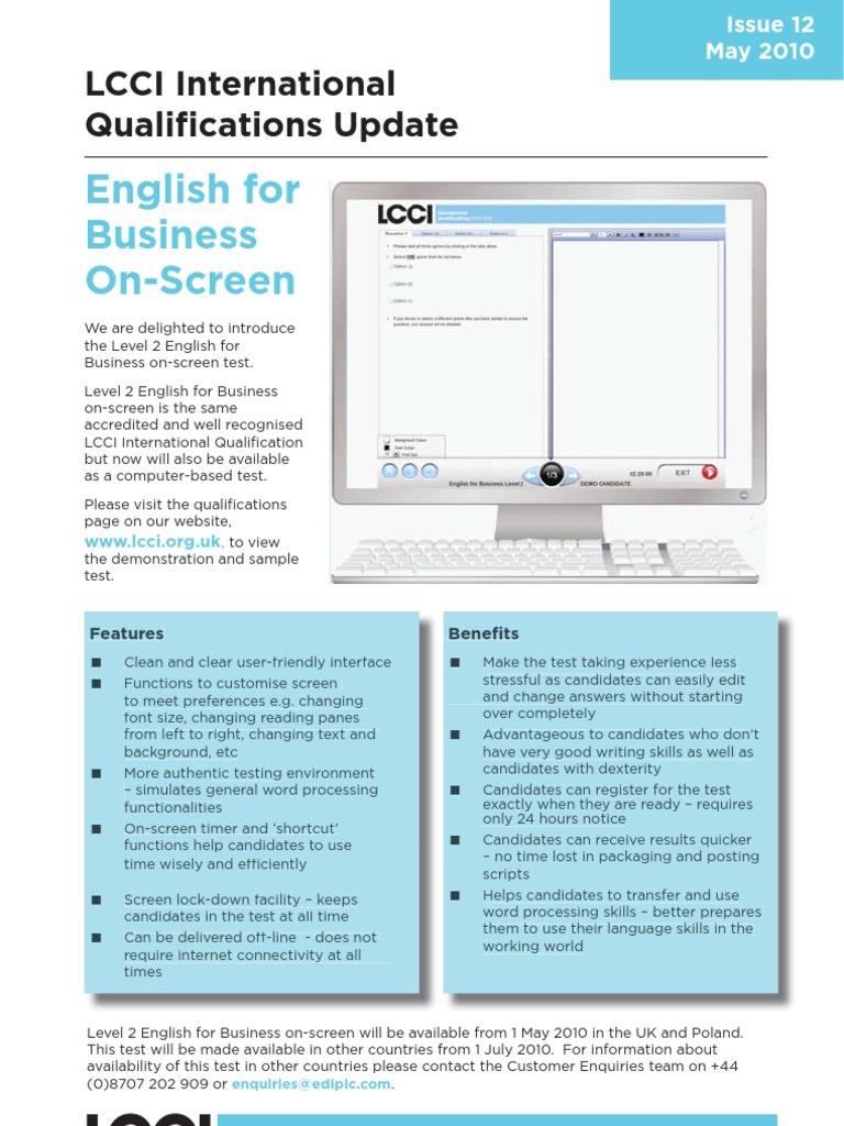 English For Business On-Screen: LCCI International Qualifi Cations ...