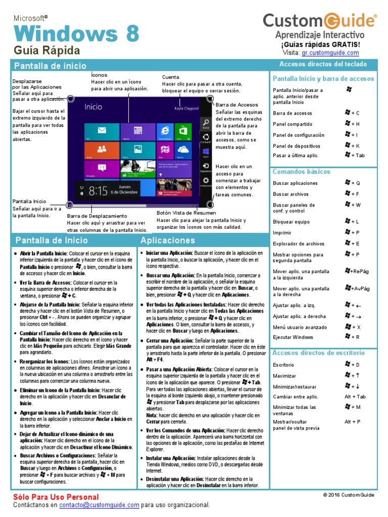 Windows 8 Guia Rapida PDF | PDF | Point and Click | Ventana (informática)