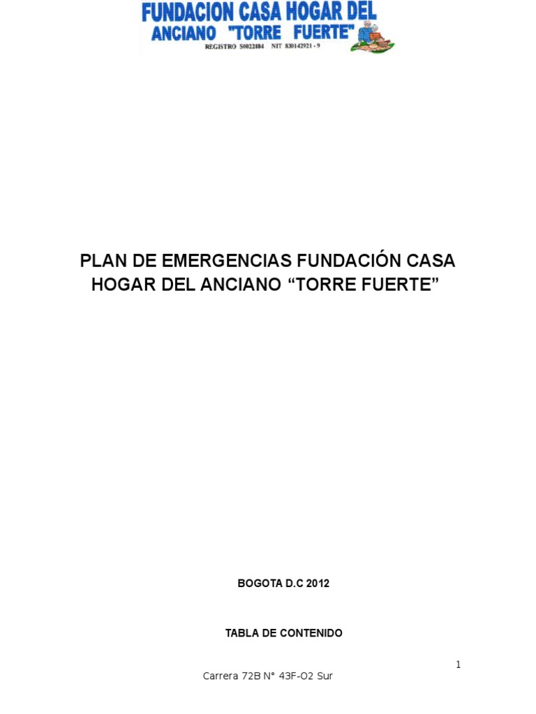 Plan de Emergencias Torre Fuerte | PDF | Seguridad y salud ocupacional ...