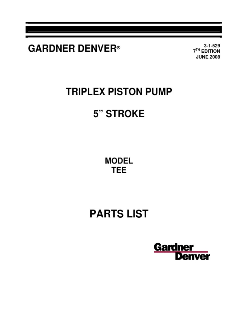 Bomba Gardner Denver Tee PDF Valve Pump
