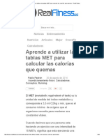 Aprende A Utilizar Las Tablas MET para Calcular Las Calorías Que Quemas - RealFitness PDF