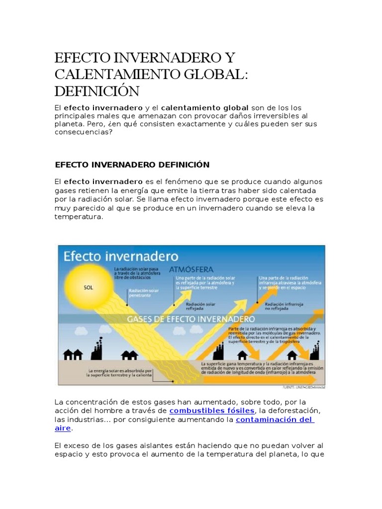 Efecto Invernadero y Calentamiento Global | Efecto invernadero ...