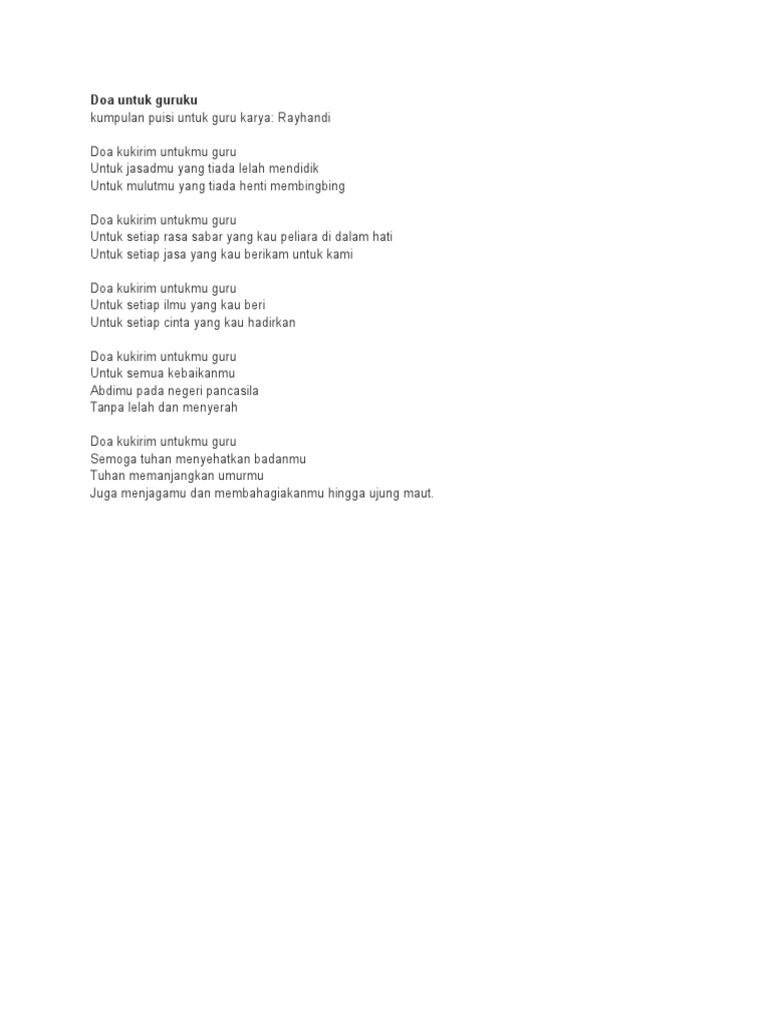 Doa Untuk Guruku 1