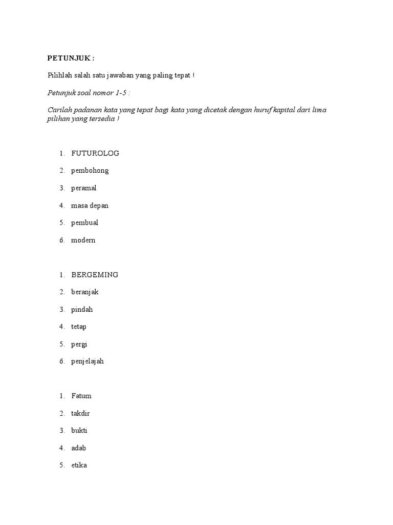 Contoh Tes Telkom General Cognitive Ability Test