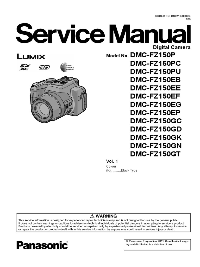 Panasonic Dmc-fz150pu Vol 1 Service Manual | Electrostatic Discharge