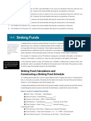 Sinking Funds Pdf Bonds Finance Interest