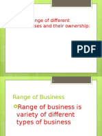 Different Range of Different Businesses and Their Ownership